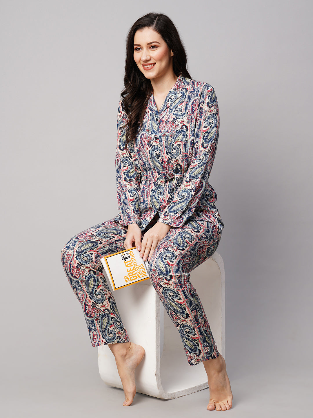 Women 2 Pieces Ethnic Motifs Printed Night suit
