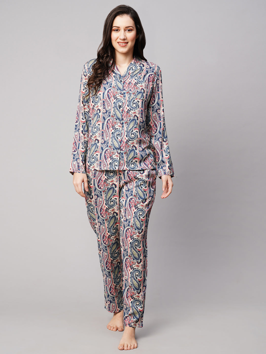 Women 2 Pieces Ethnic Motifs Printed Night suit