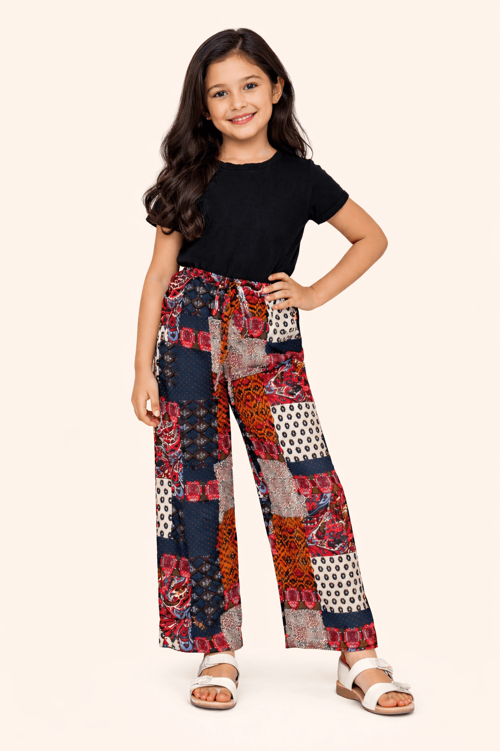 Elasticated Parallel Pant with Tee - Black