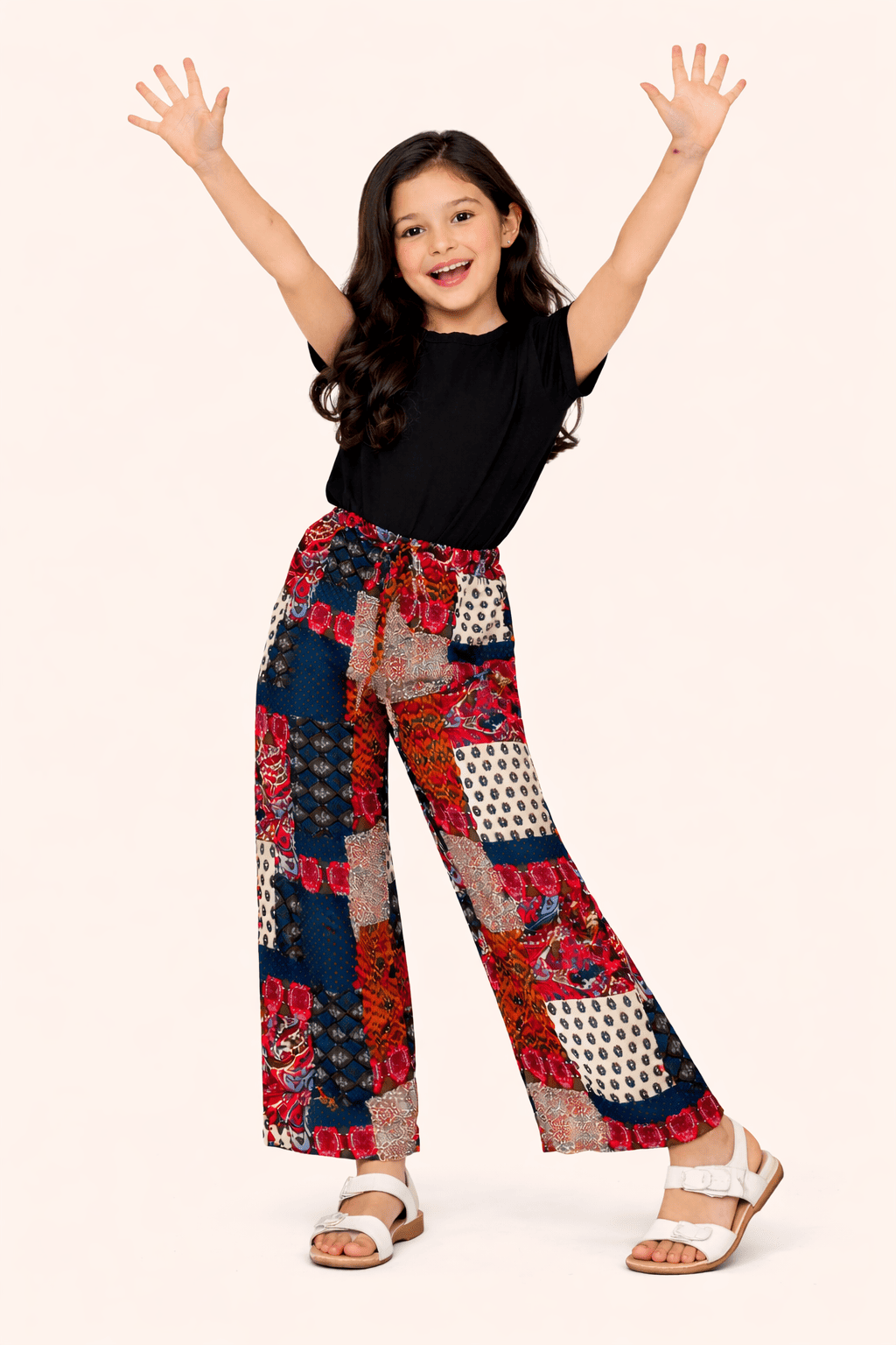 Elasticated Parallel Pant with Tee - Black