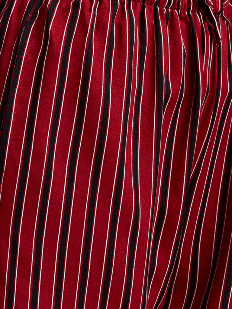 Women Red &amp; Black Striped Lounge Pants