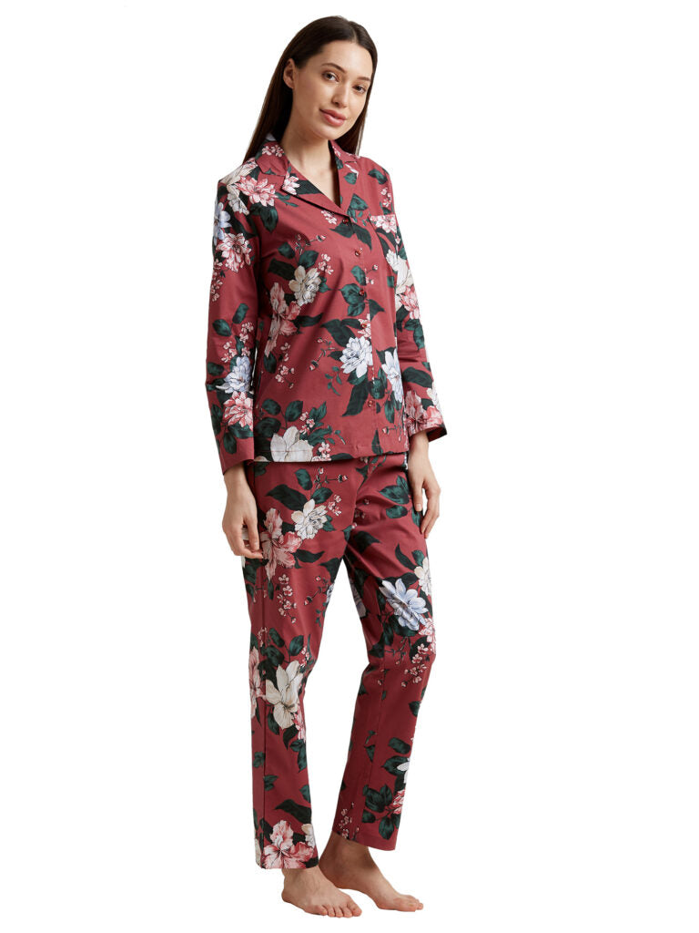 Women Maroon &amp; Green Printed Night suit