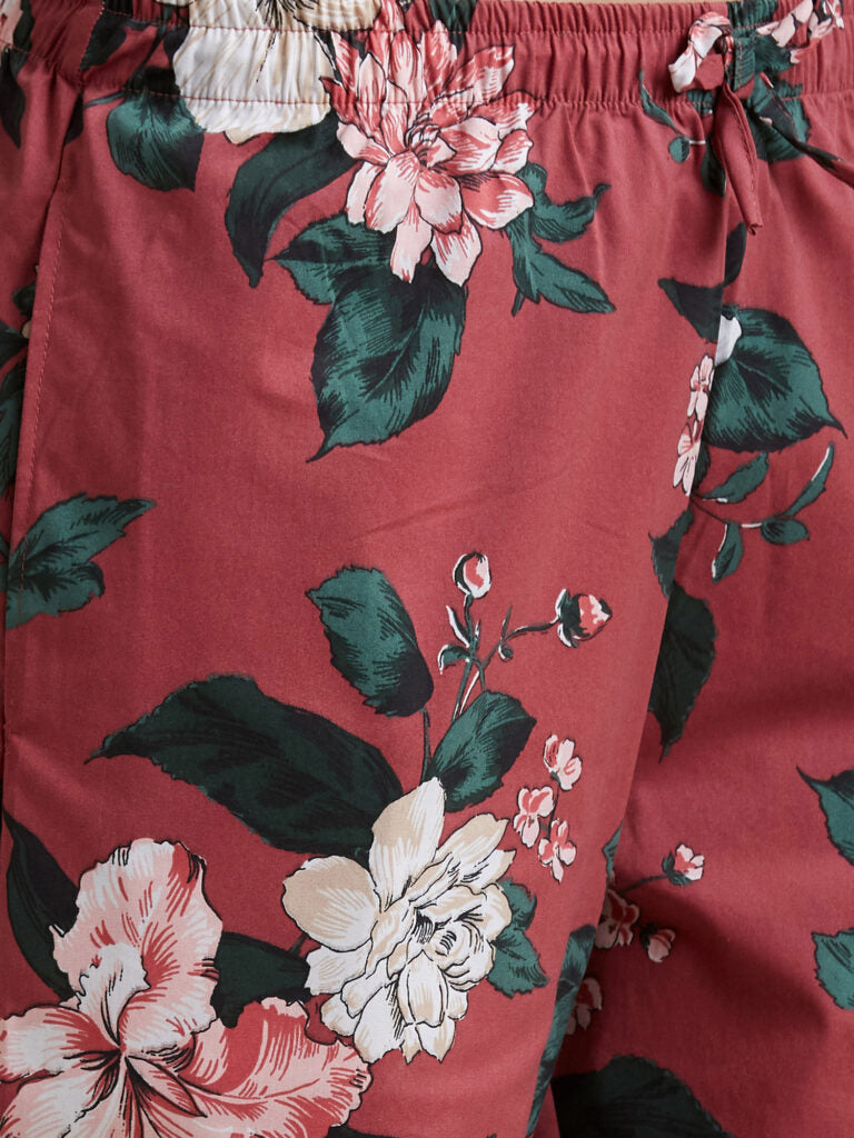 Women Maroon &amp; Green Printed Night suit