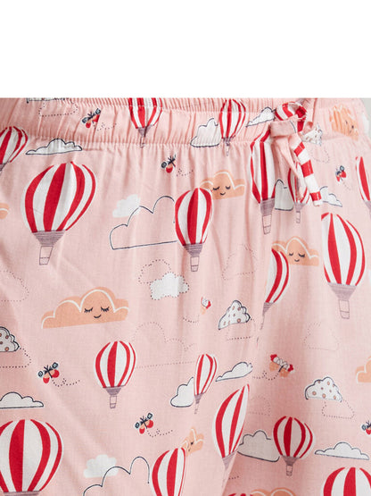 Women Pink Printed Night suit