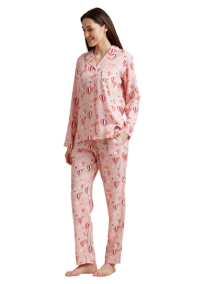 Women Pink Printed Night suit