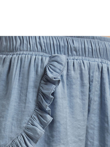 Women Blue Solid Night suit