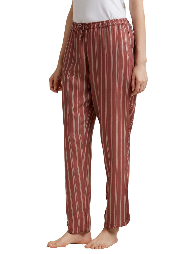 Women Red Striped Lounge Pants