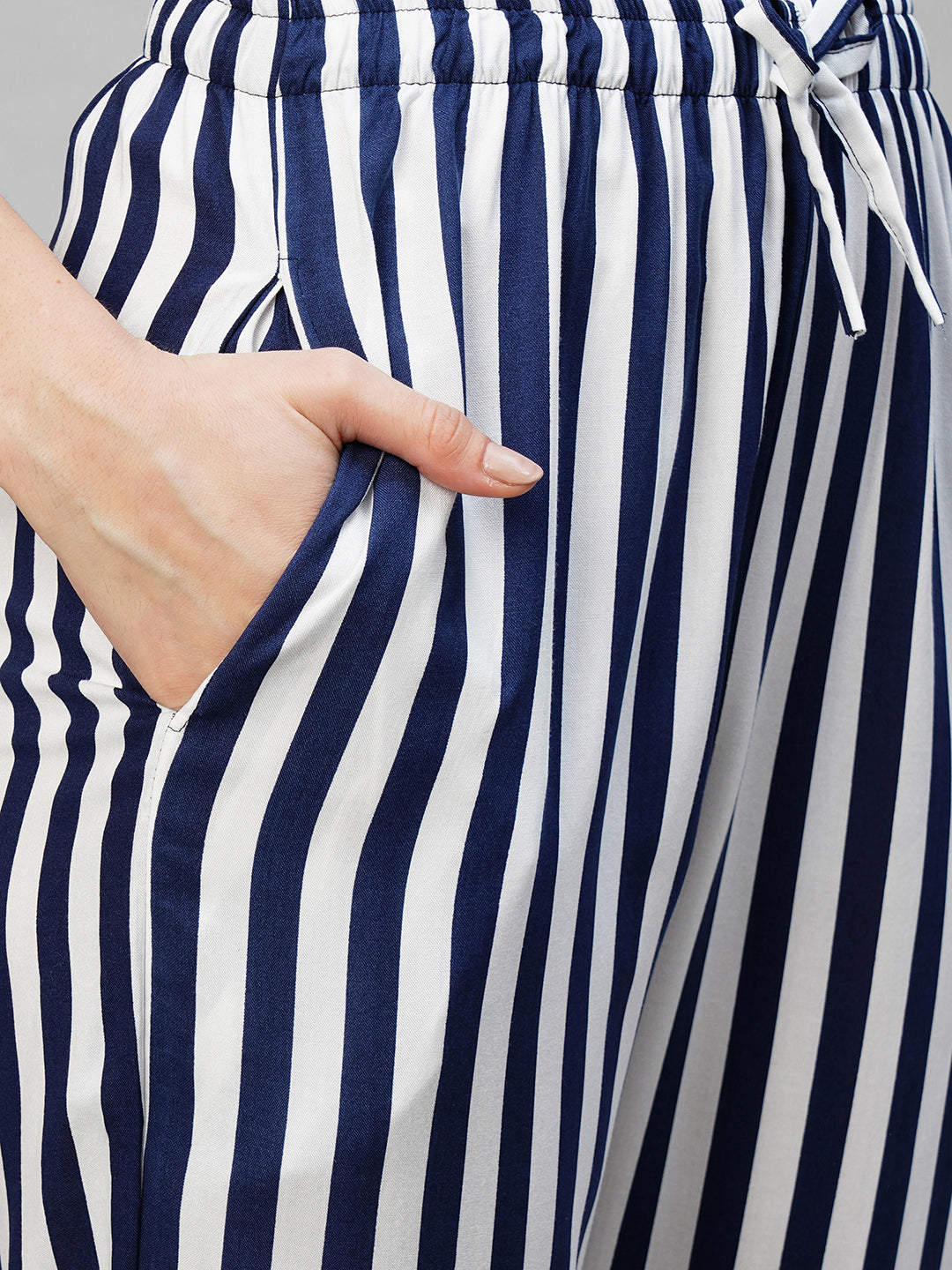 Blue Striped Pure Cotton Night suit