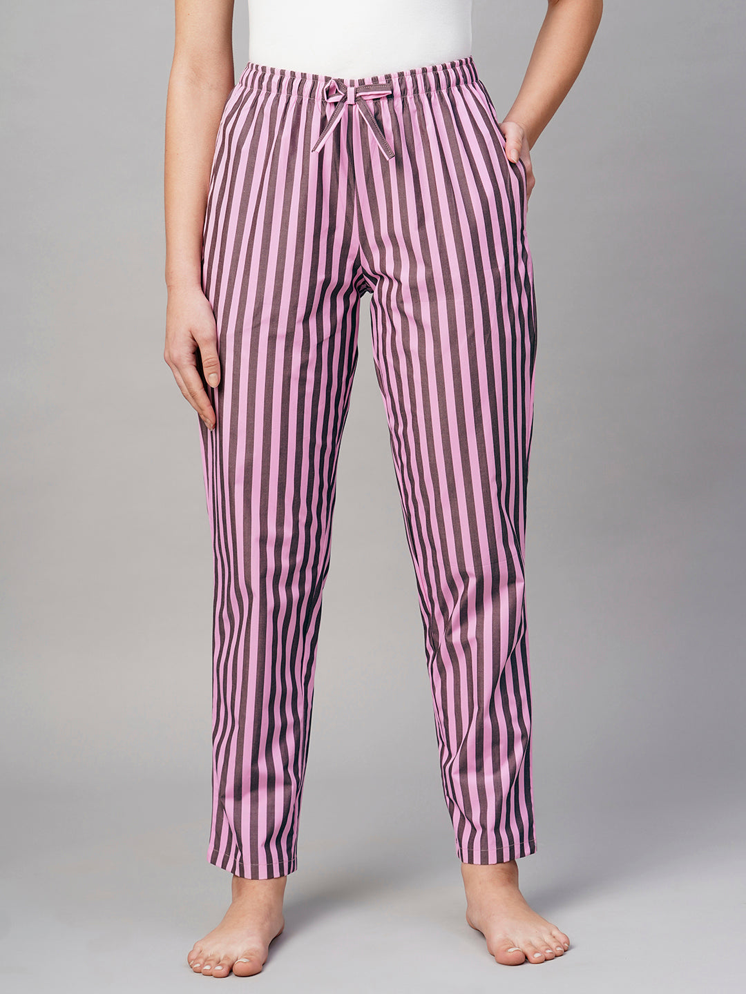 Women Striped Cotton Lounge Pant