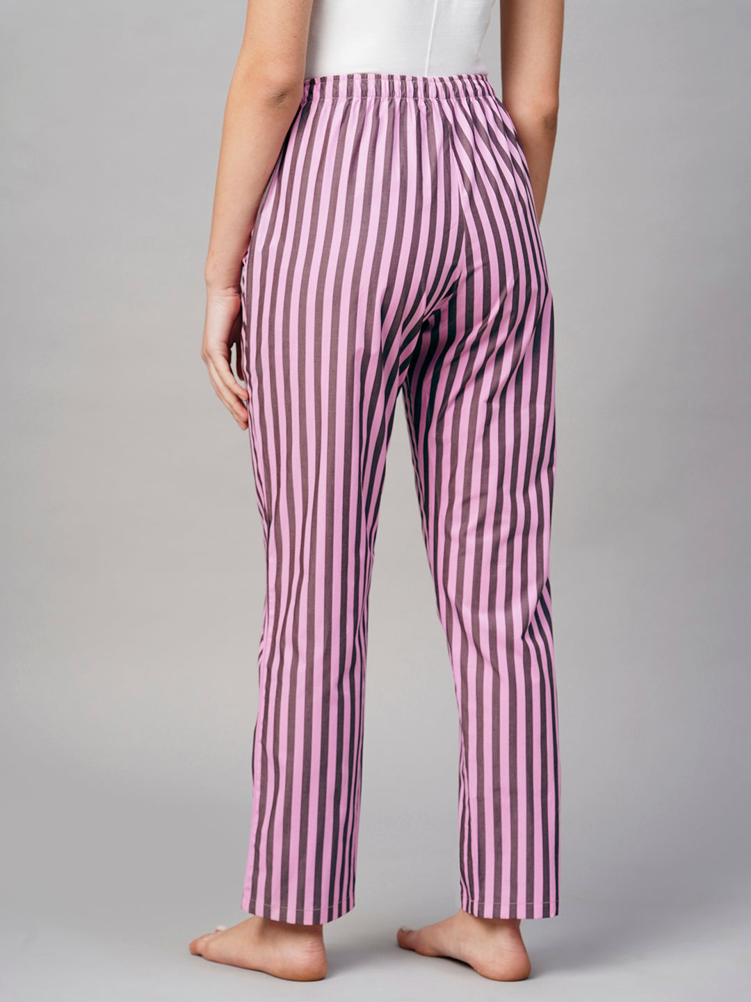 Women Striped Cotton Lounge Pant