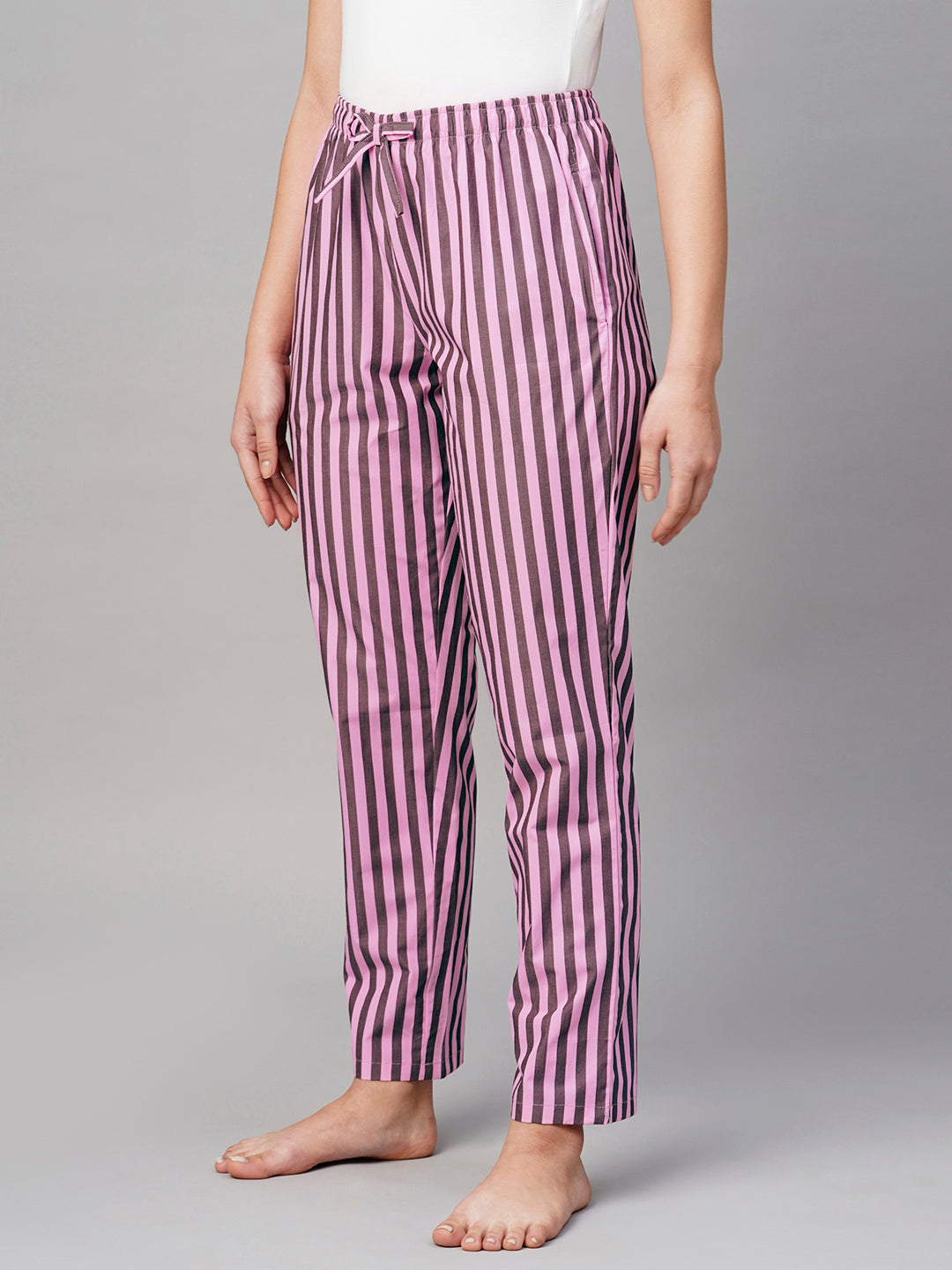 Women Striped Cotton Lounge Pant