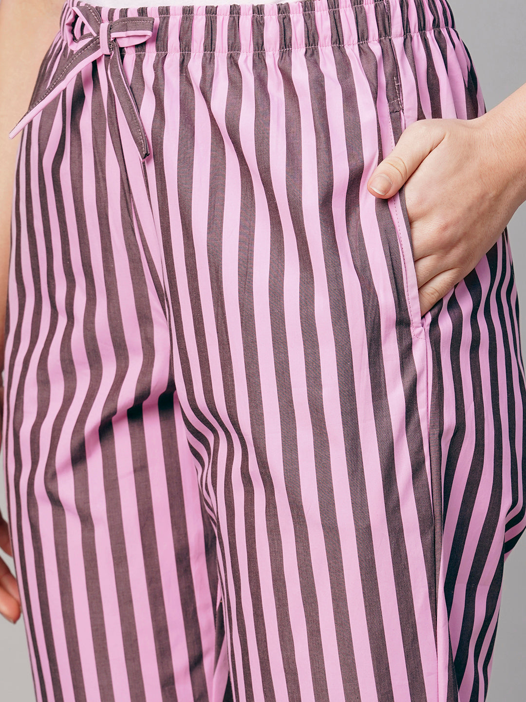 Women Striped Cotton Lounge Pant