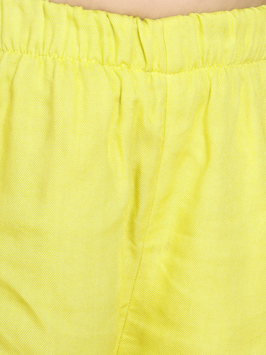 Piccolo Girls Yellow Kurti With Sharara &amp; With Dupatta