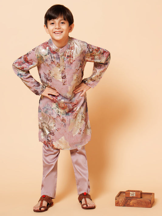 Piccolo Boys Mauve candy kurta pyjama set