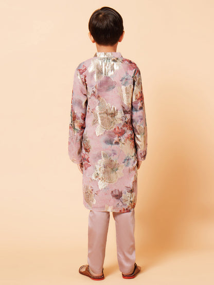 Piccolo Boys Mauve candy kurta pyjama set