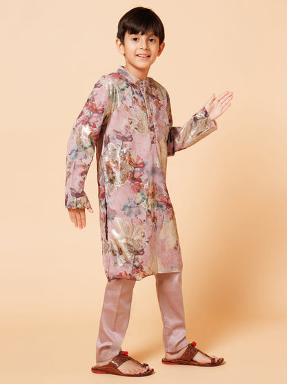 Piccolo Boys Mauve candy kurta pyjama set