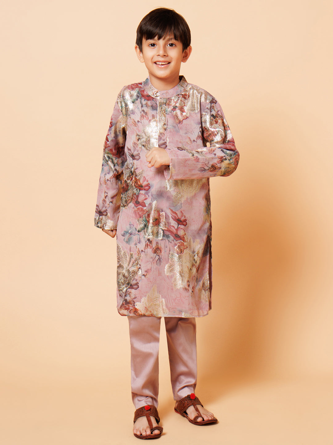 Piccolo Boys Mauve candy kurta pyjama set