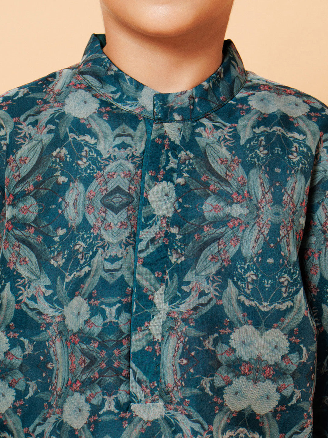 Piccolo Boys Green Kurta Pyjama with Long Jacket set