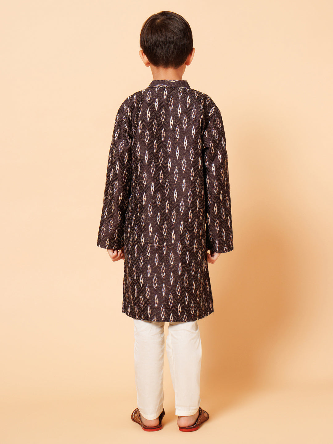 Piccolo Boys Black Printed Kurta Pyjama set