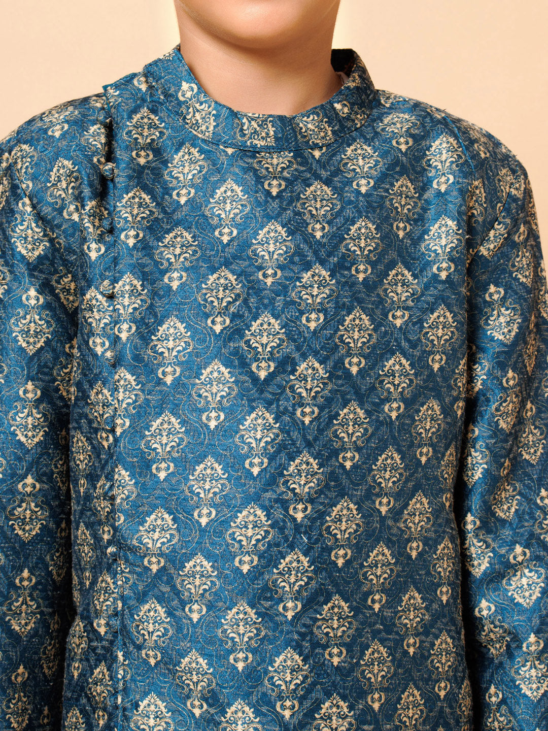 Piccolo Boys Teal Blue Sherwani set