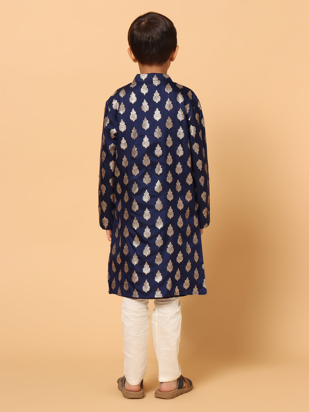 Piccolo Boys Blue Jama Print Kurta Pyjama set