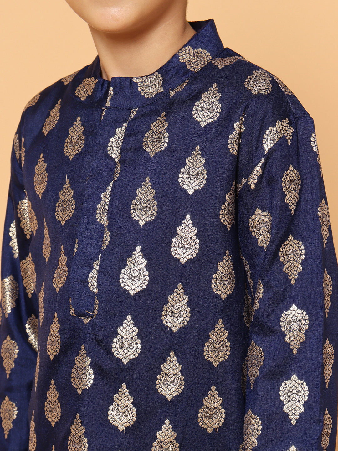 Piccolo Boys Blue Jama Print Kurta Pyjama set