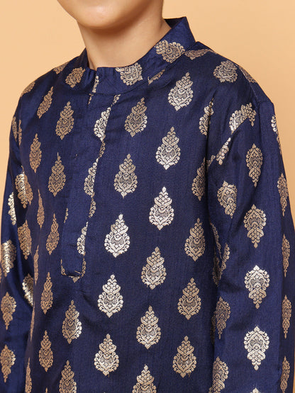 Piccolo Boys Blue Jama Print Kurta Pyjama set