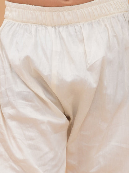 Boys Floral Printed Straight Kurta with Pyjamas