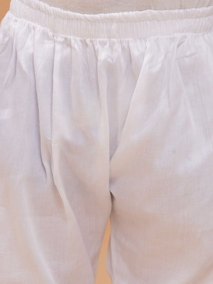 Boys Cotton Floral Printed Straight Kurta with Pyjamas