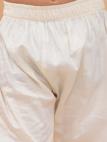 Boys Pure Cotton Geometric Print Straight Kurta with Pyjamas