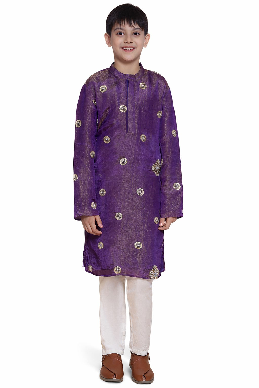 Piccolo- Handwork Kurta Pyjama Set- Purple