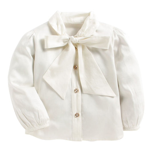 White Full Sleeve Top with Plated Skirt