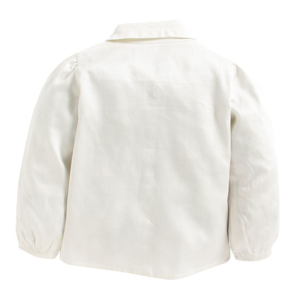 White Full Sleeve Top with Plated Skirt