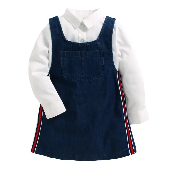 Denim Dungree With Shirt - Blue