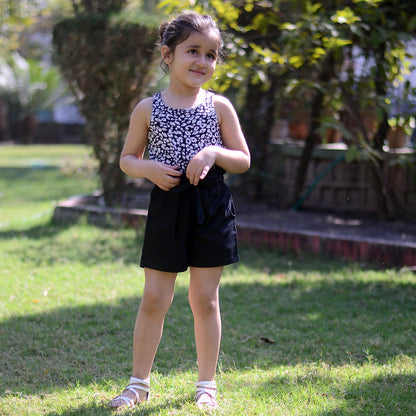 Black Cotton Top and Short Sets set