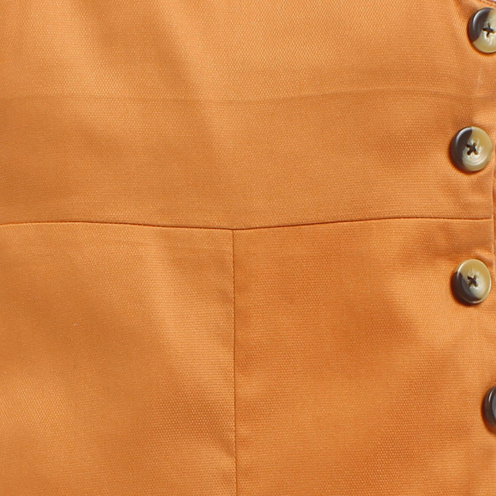 Solid Sleeveless Orange Romper