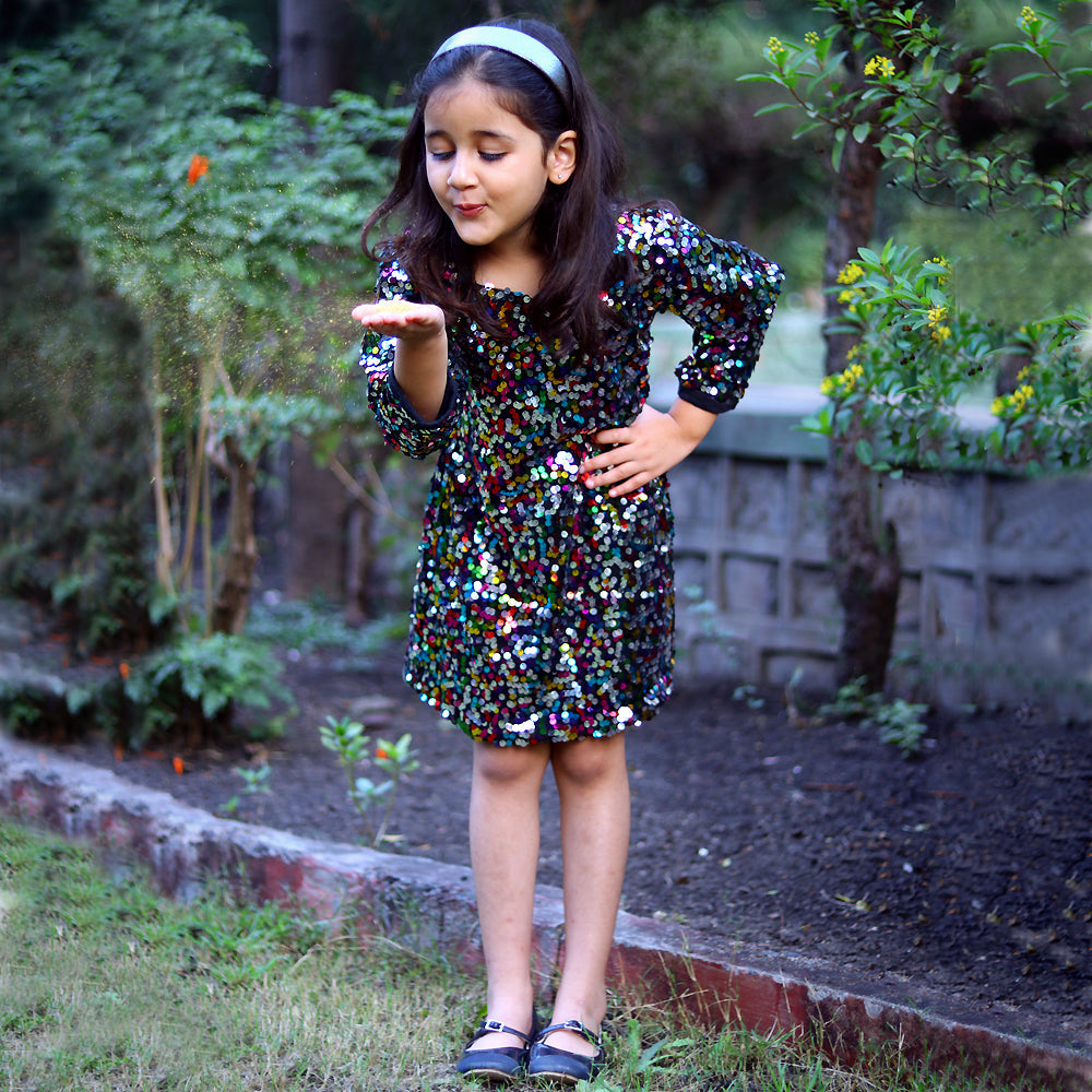 Sequin With Cotton Lining Multi Party Dress