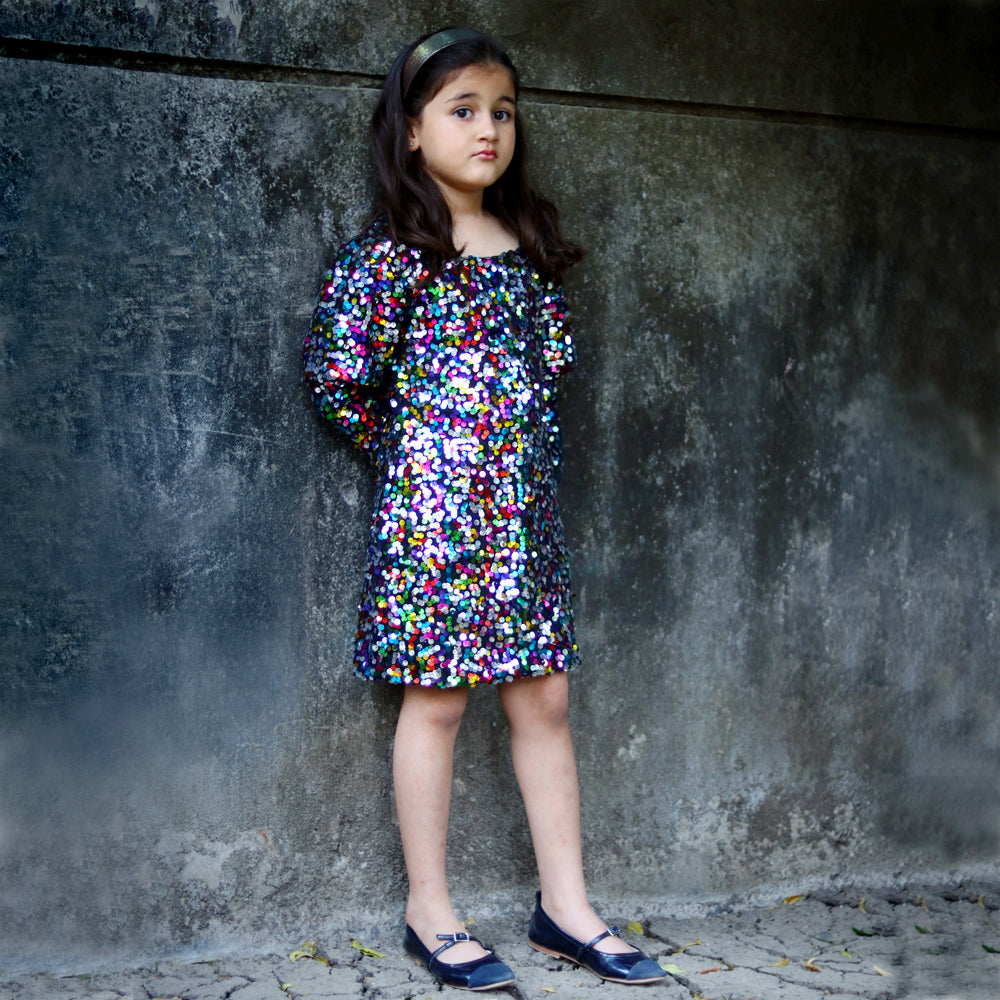 Sequin With Cotton Lining Multi Party Dress