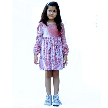 Pink Belbet Sleeves Dress