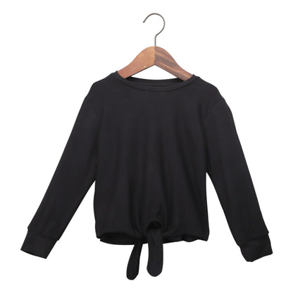 Hot Pink Foil Pleated Skirt With Balck Knot Full Sleeves Top