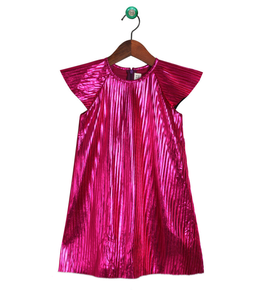 Hot Pink Foil A Line Dress