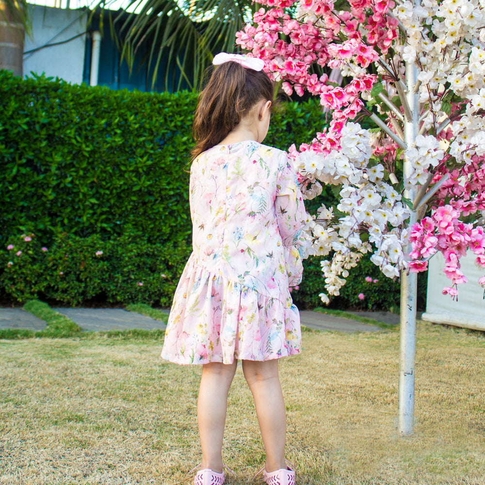 Pink Floral Printed Dress