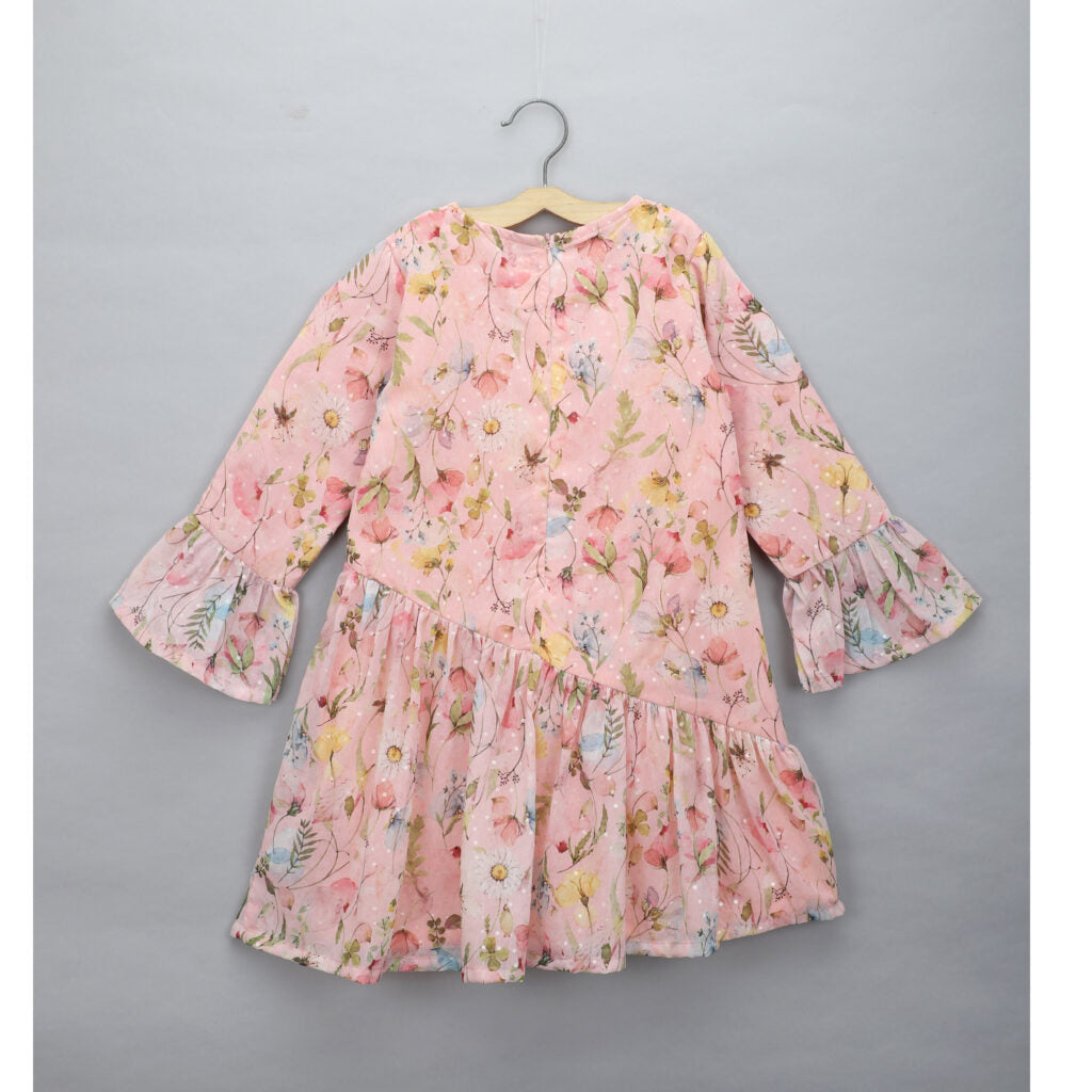 Pink Floral Printed Dress
