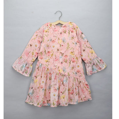 Pink Floral Printed Dress
