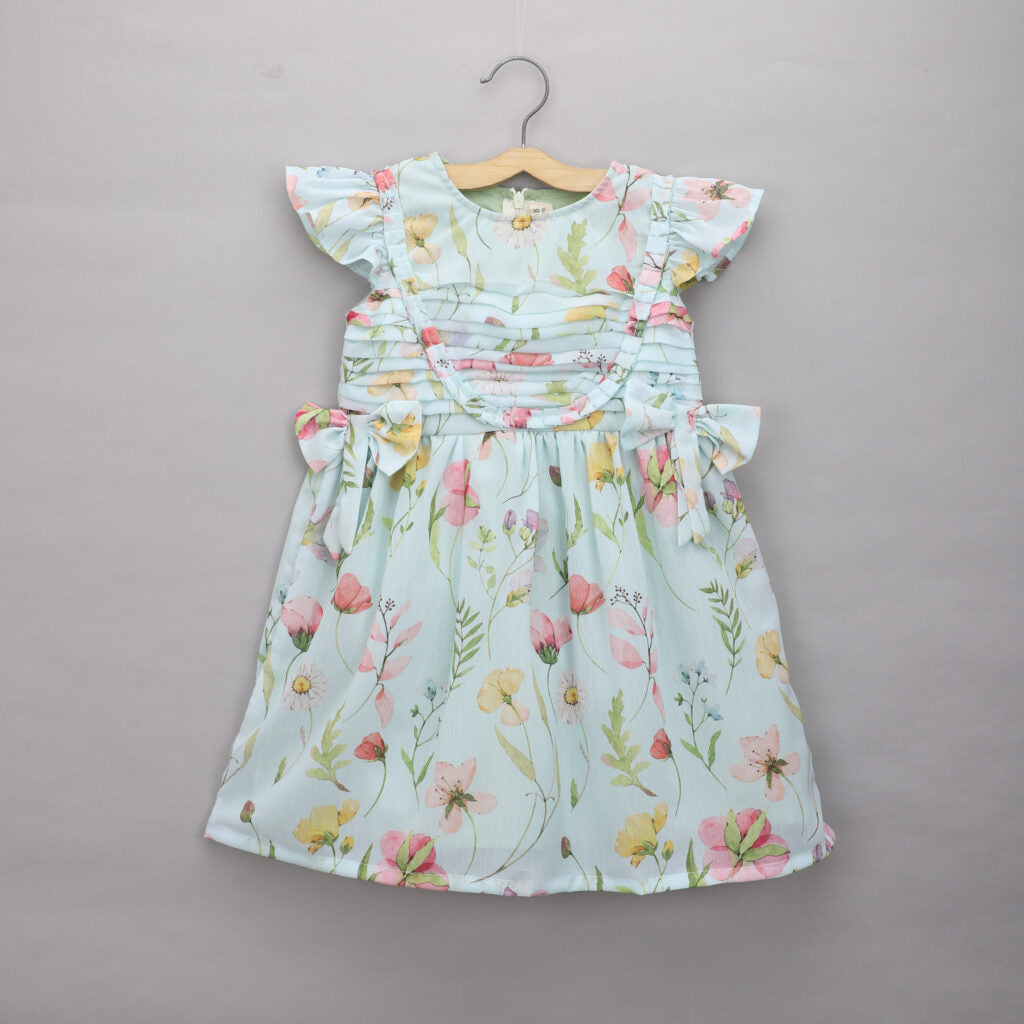 Green Floral Dress with Hairband