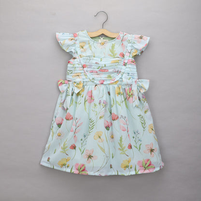 Green Floral Dress with Hairband