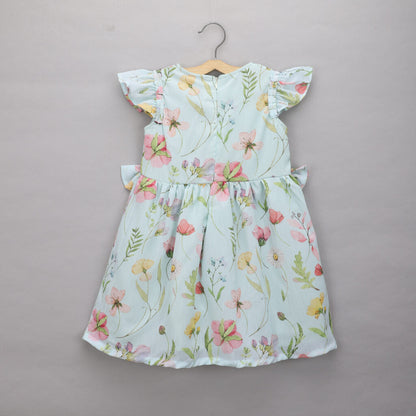 Green Floral Dress with Hairband