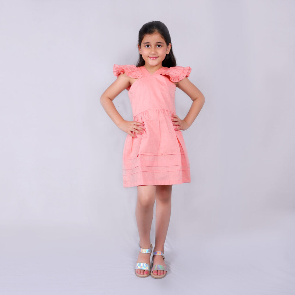 Solid Pink Casual Dress