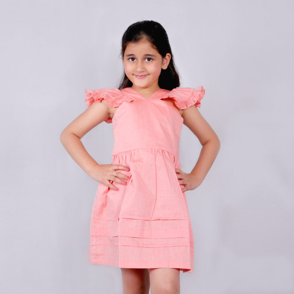 Solid Pink Casual Dress