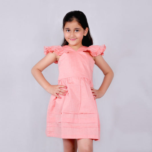 Solid Pink Casual Dress